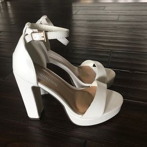 White platform heels